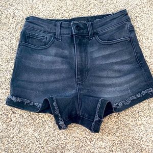 black High waisted jean shorts